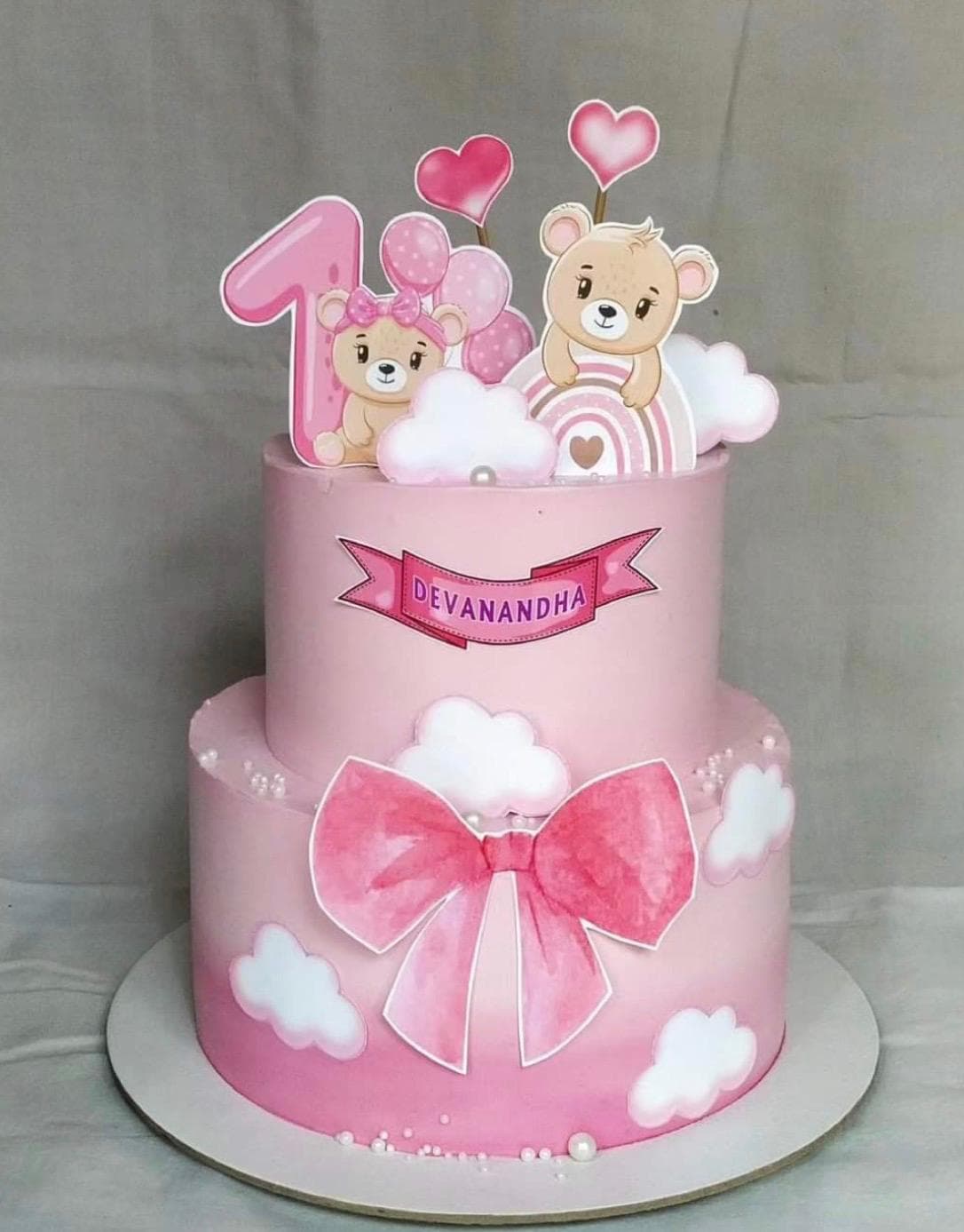 Pink Teddy Bow Cake