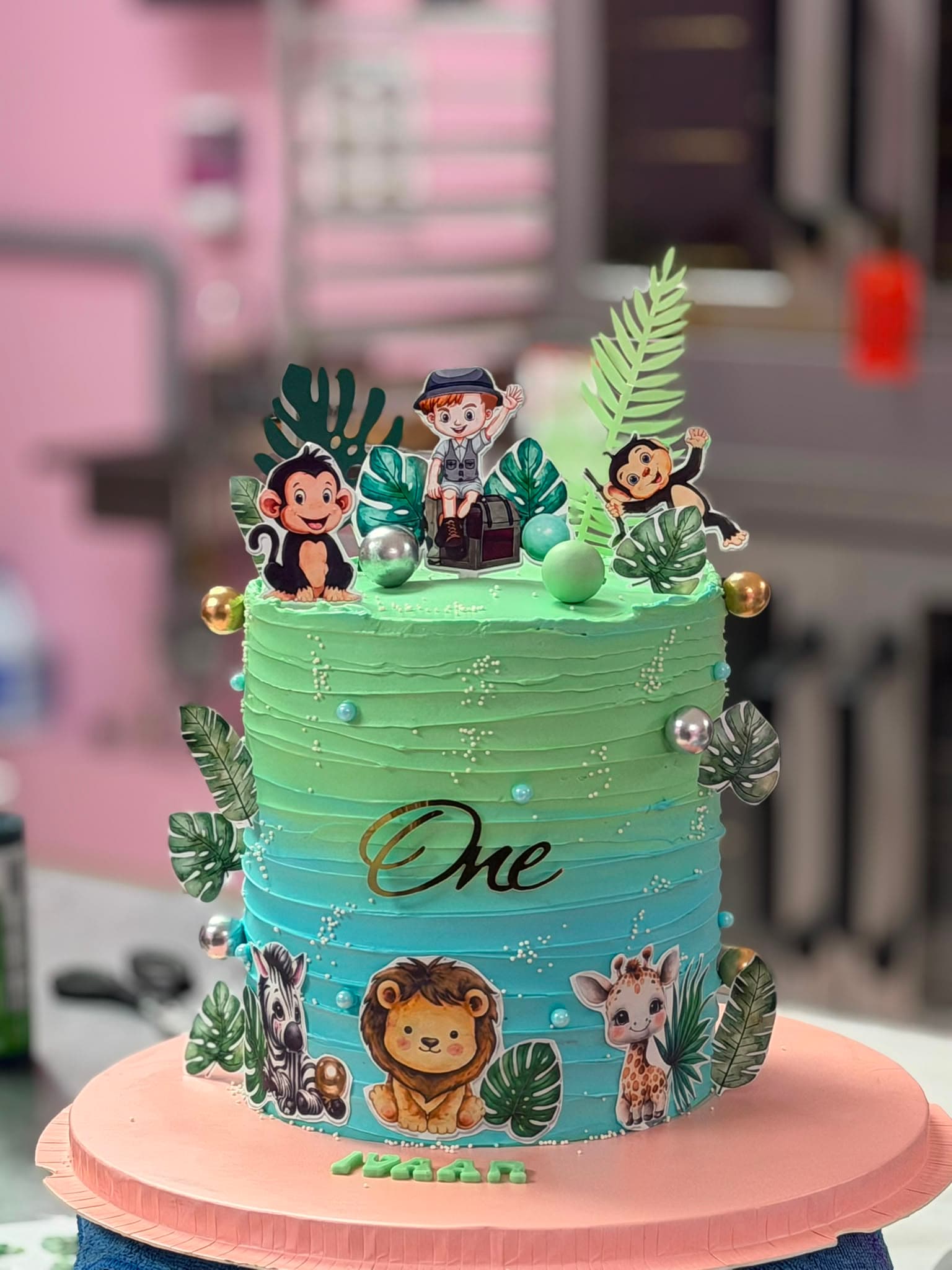 Jungle One First Birthday Cake
