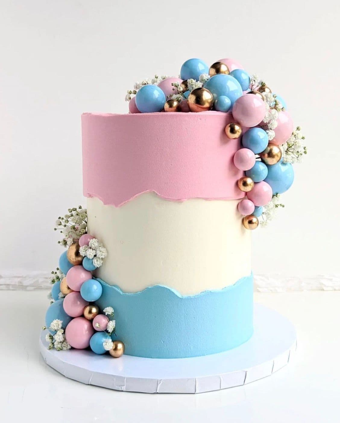 Pink & Blue Balloon Cake