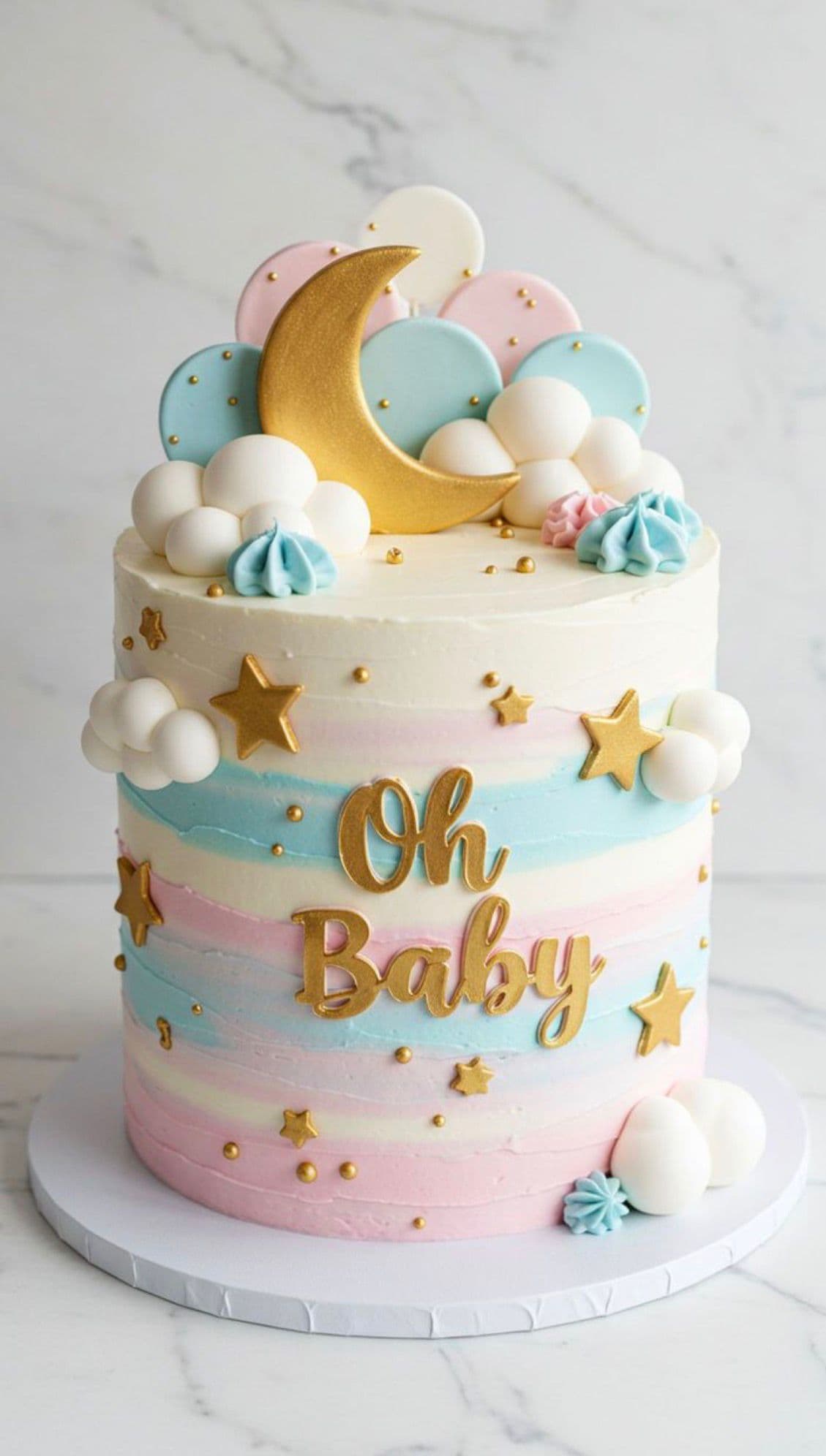 Oh Baby Pastel Stripe Cake