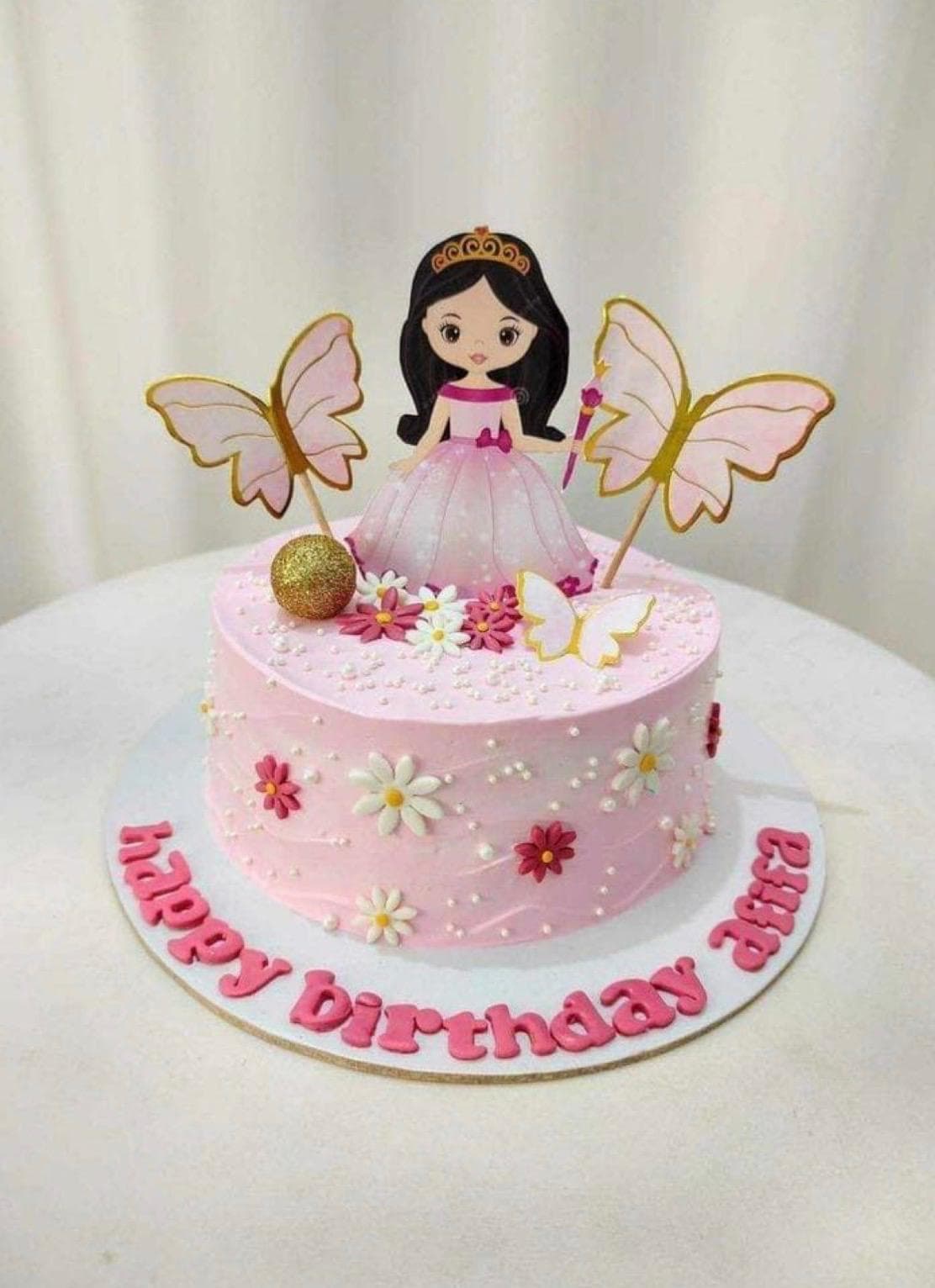 Pink Happy Birthday Cake
