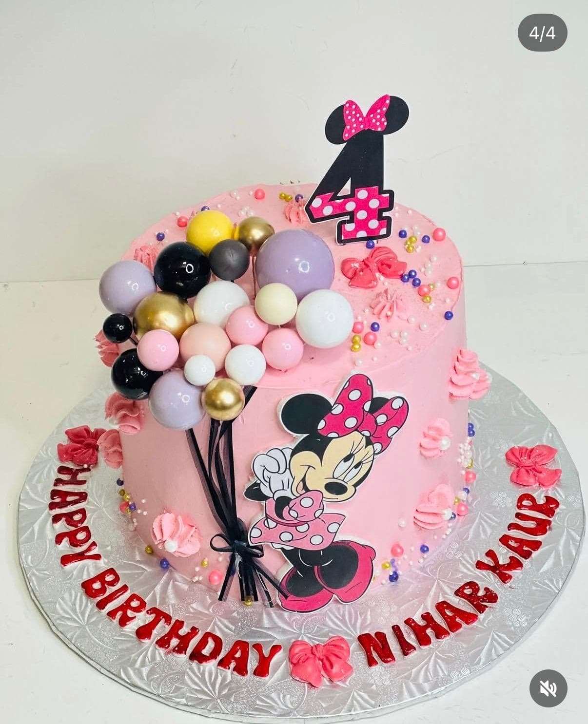 Minnie Mouse Floral Cake