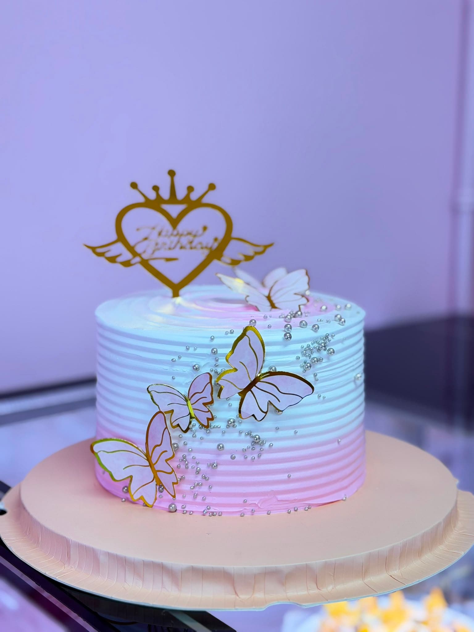 Butterfly Heart Charm Cake