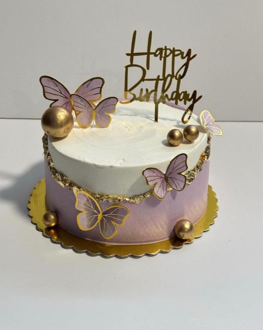 Golden Butterfly Celebration Cake