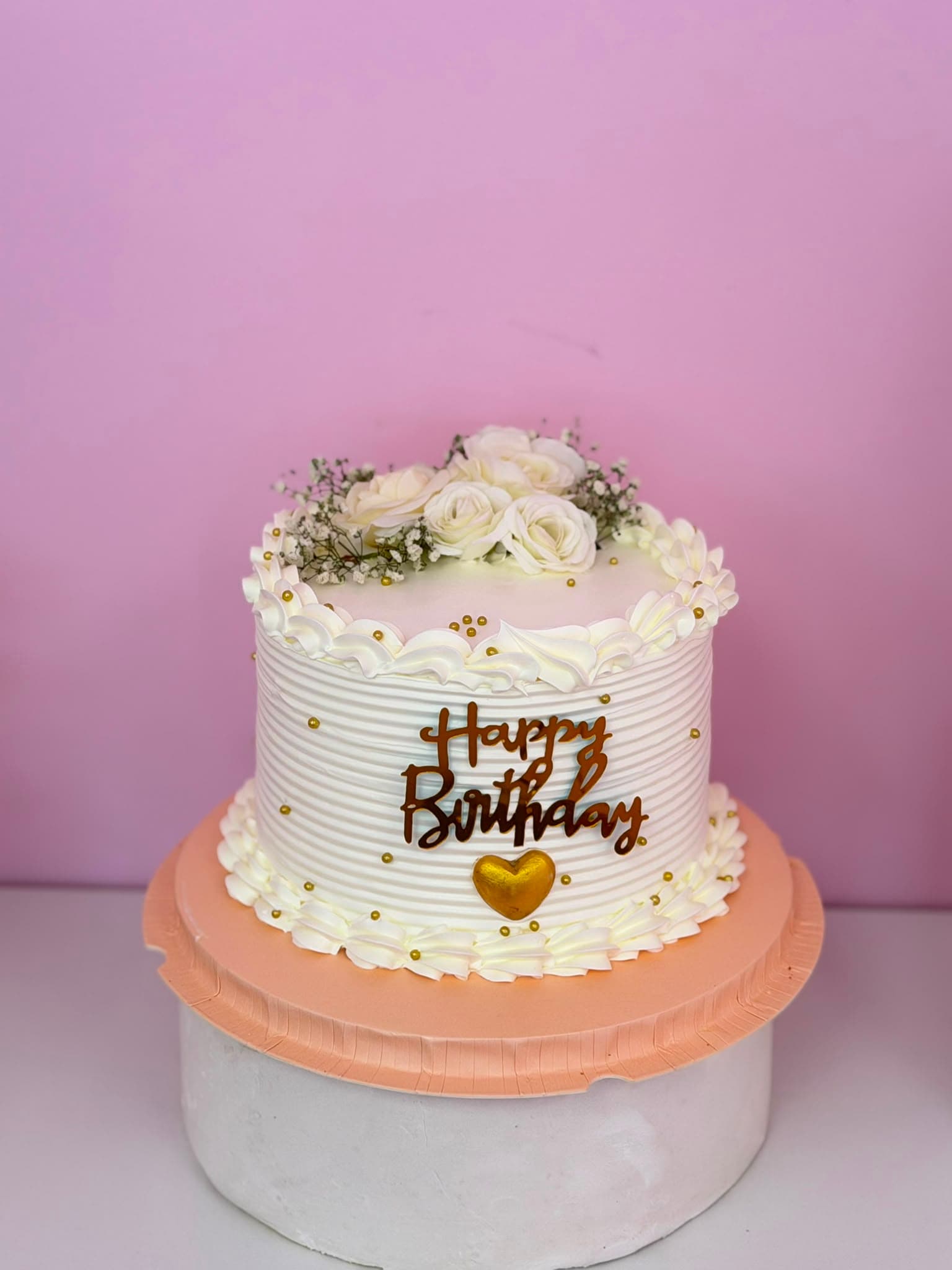 Peach Blossom Birthday Cake
