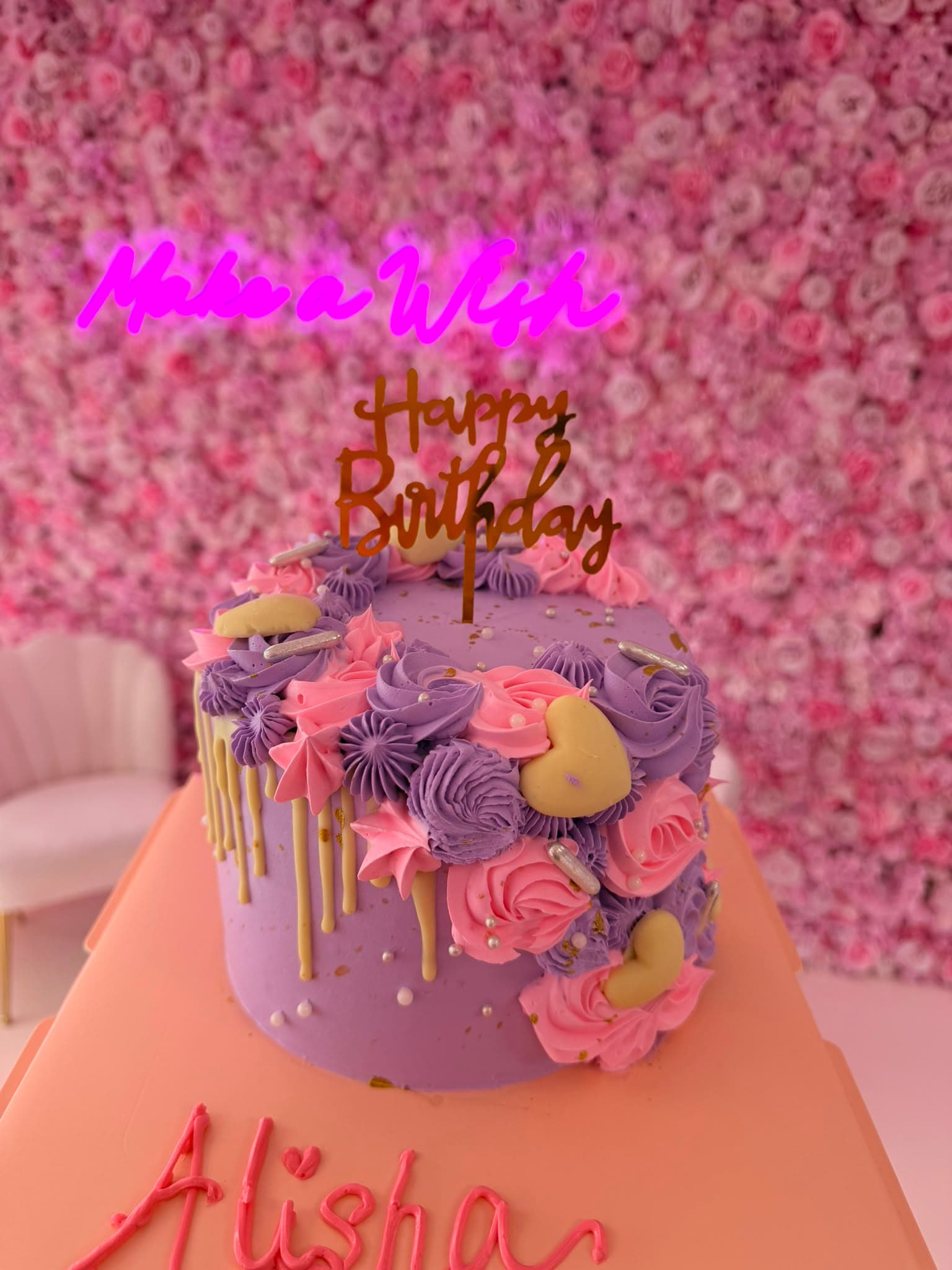 Purple Rose Birthday Cake