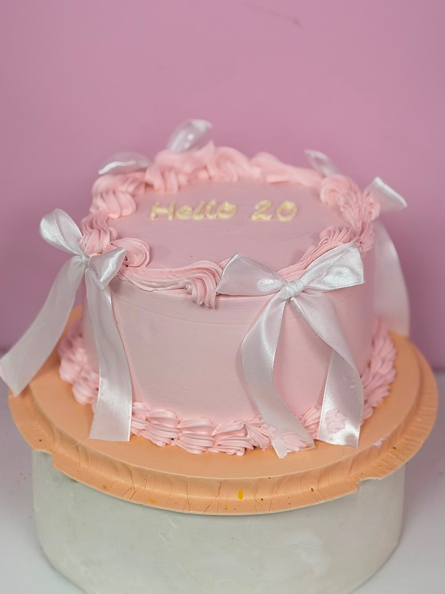 Pink Ribbon 25 Vintage Cake