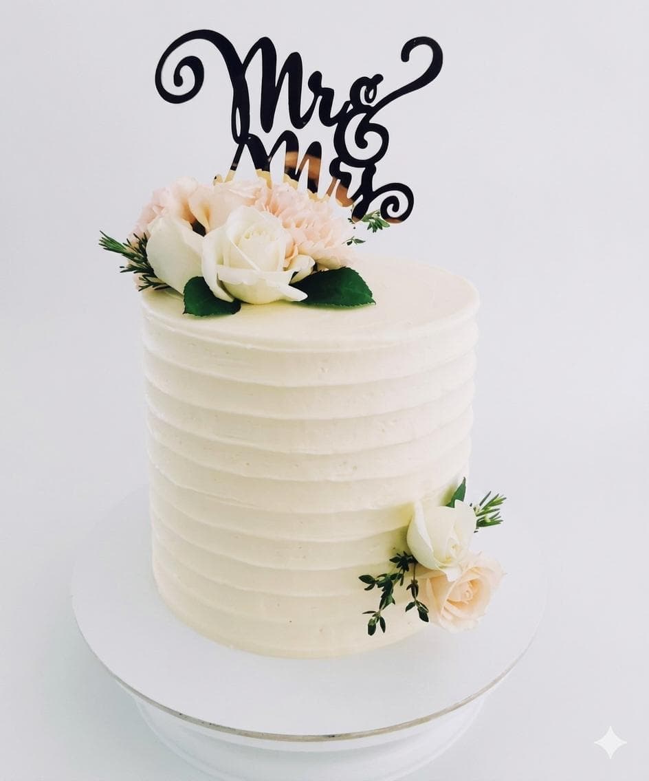 Ivory Rose Wedding Cake