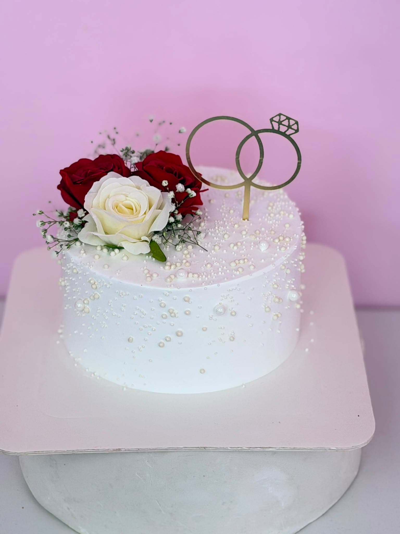 Ivory Ring Engagement Cake